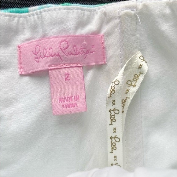 Lilly Pulitzer Tansy Strapless Dress Poolside Blue First Impressions Size 2 - Picture 9 of 11